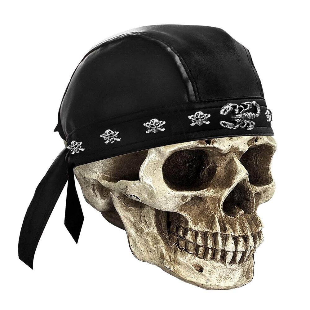 2623 Punk Hip-Hop Bandana Head Wrap Du Doo Do Rag Hat Scorpion Leather